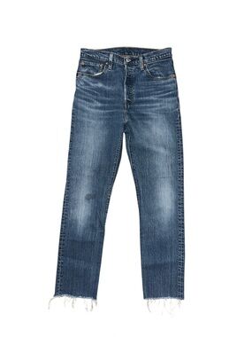 Levi's 501 Women’s 28W X 32L Straight-Leg Distressed Blue Jeans Casual Denim